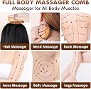 Natural Wooden Full Body Massager & Relaxation Tool | De Stress, Soothes Muscle Stiffness & Improves Blood Circulation Powering Hair Growth | Acupressure for Head, Neck & Back gallery image