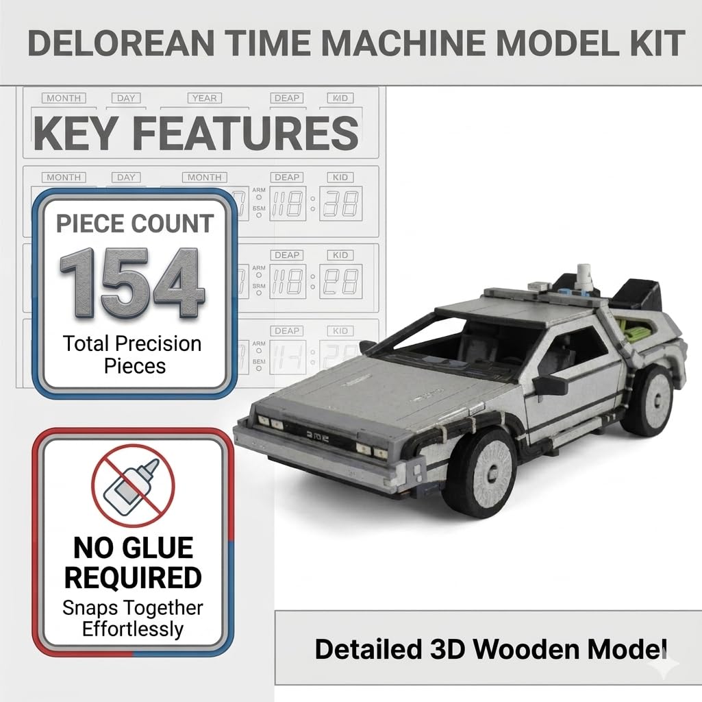 Amazon.co.jp: Back to The Future DeLorean 3D木製パズル&モデル