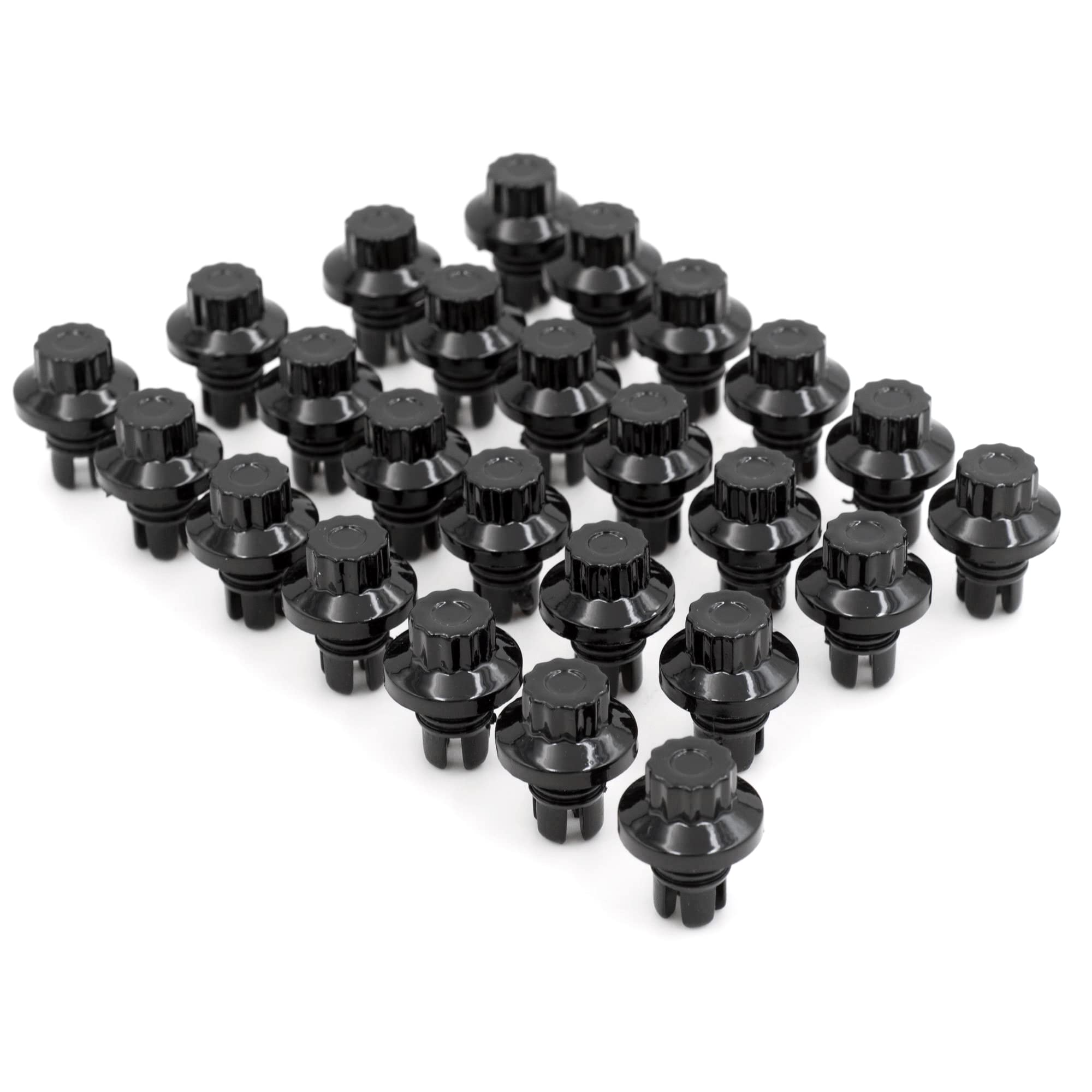 Wheel Rivets Nuts Set of 100 for 7.8mm/0.31in Hole Replacement Rivets ABS Plastic Black