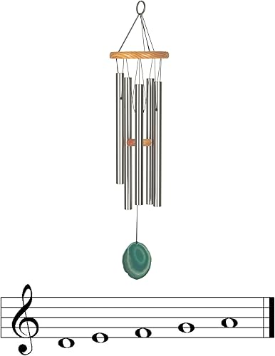 Miniatura 5 de Woodstock Chimes Signature Collection, Woodstock - Campanilla celta, campanilla de viento de ágata de 24 pulgadas, campanillas de viento de música