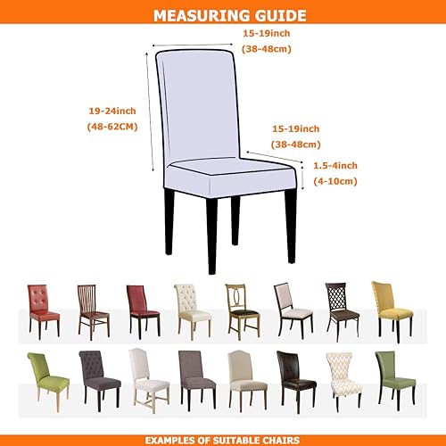Miniatura 4 de Fundas elásticas para sillas de comedor, con protección contra mascotas, fiestas, de ajuste universal, hechas de suave poliéster