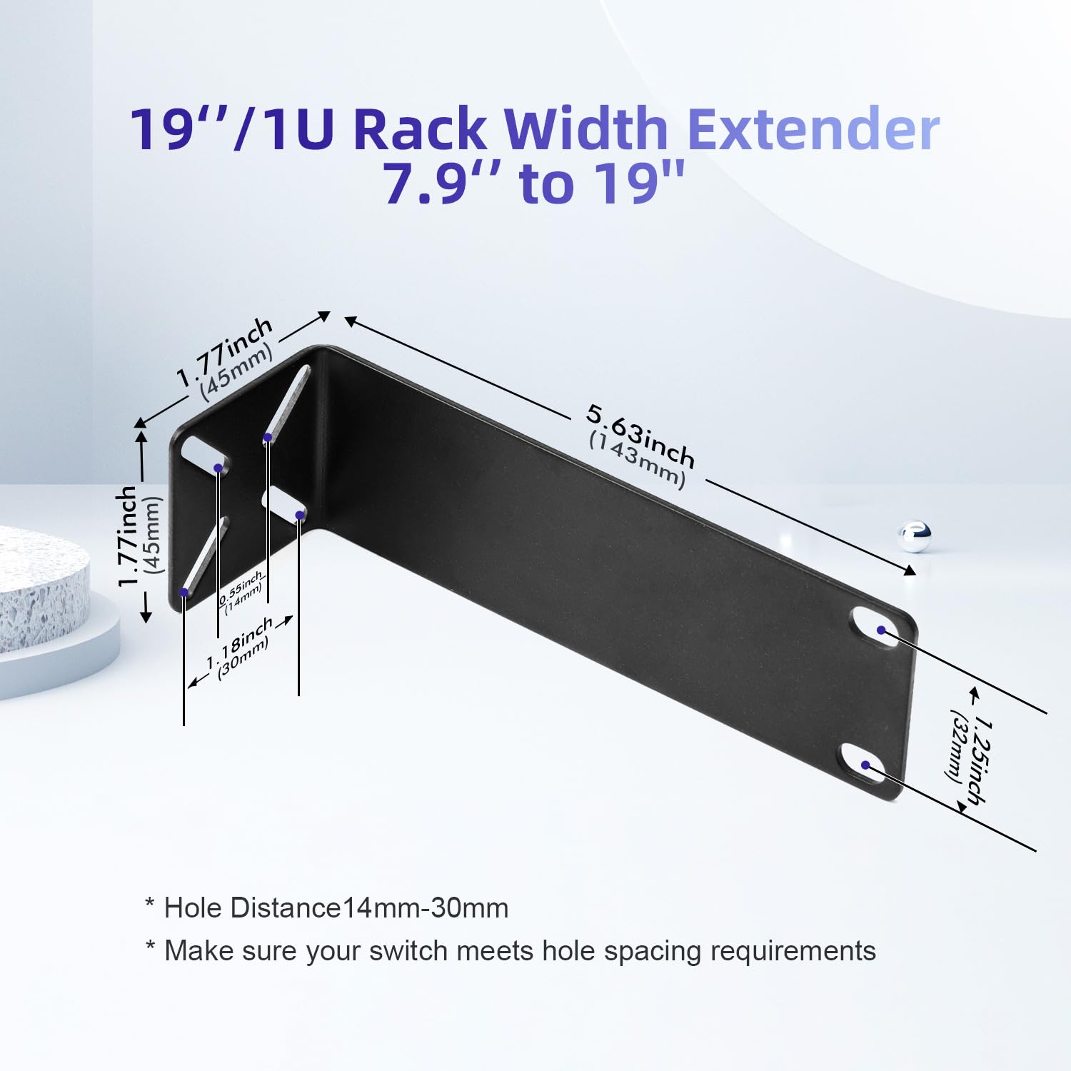 PhyinLan Rack Mount Kit for 7.9 inch Switches, Adjustable Rack Ears for Netgear, Cisco, D-Link, TRENDnet and HP Products, Mount 7.9