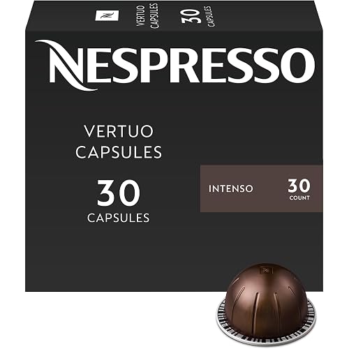 Nespresso Capsules Vertuo, Intenso, Dark Roast Coffee, 30-Count Coffee Pods, Brews 7.8oz.