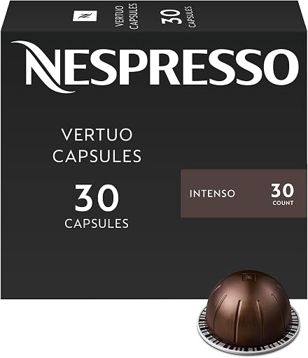 Nespresso Capsules Vertuo, Intenso, Dark Roast Coffee, 30-Count Coffee Pods, Brews 7.8oz.