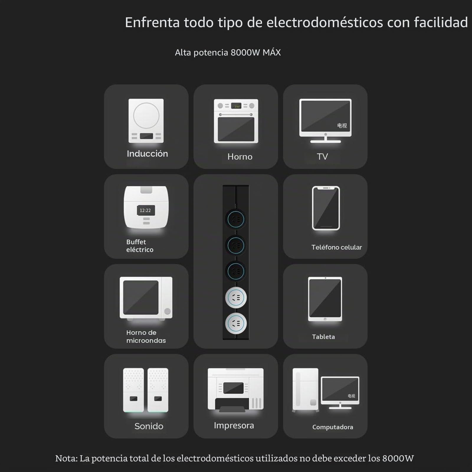Enchufe de pista, carril de alimentación extraíble, enchufe deslizante, adaptador deslizante de cocina para el hogar, montaje en superficie no requiere ranura,White-60cm