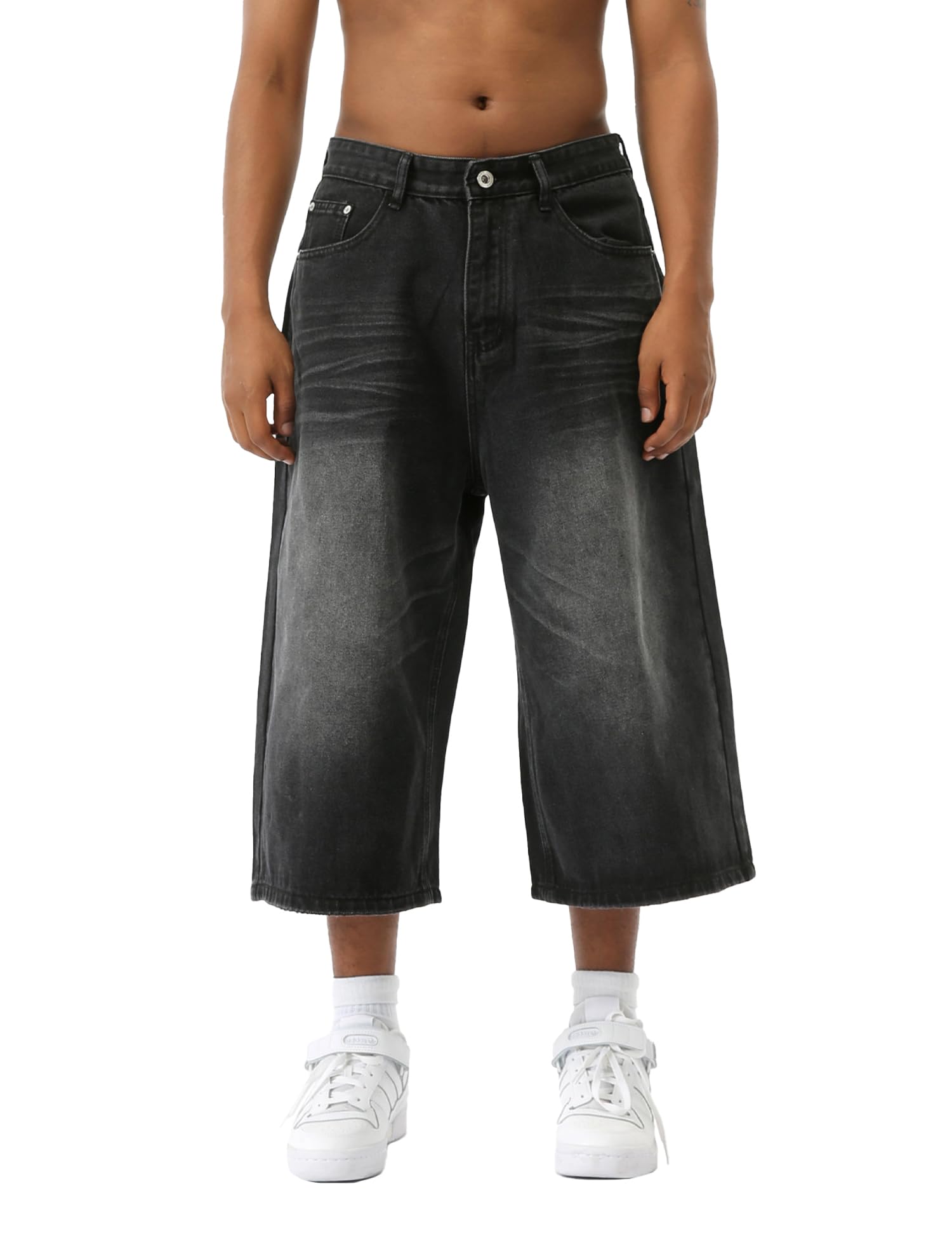 EMMIOL Mens Baggy Jean Shorts Loose Fit Denim Shorts Men Summer Casual Jorts Y2k Hip Hop Short Jeans Streetwear Clothes