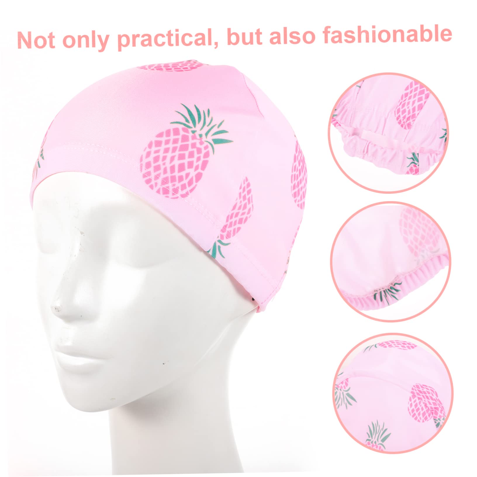 BESTonZON 3 Series Gorro De Natación Infantil con Diseño De Piña Gorro Flexible Y Transpirable para Piscina Y Natación Cómodo Y Seguro para Cabello 2 Piezas X 3