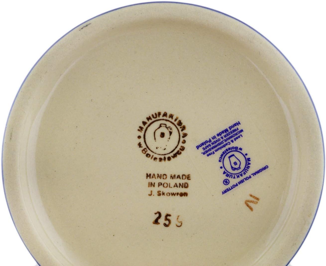 Polmedia Polish Pottery Christmas Tree Candle Holder - Mariposa Lily Pattern Handmade in Boleslawiec Poland + Certificate of Authenticity