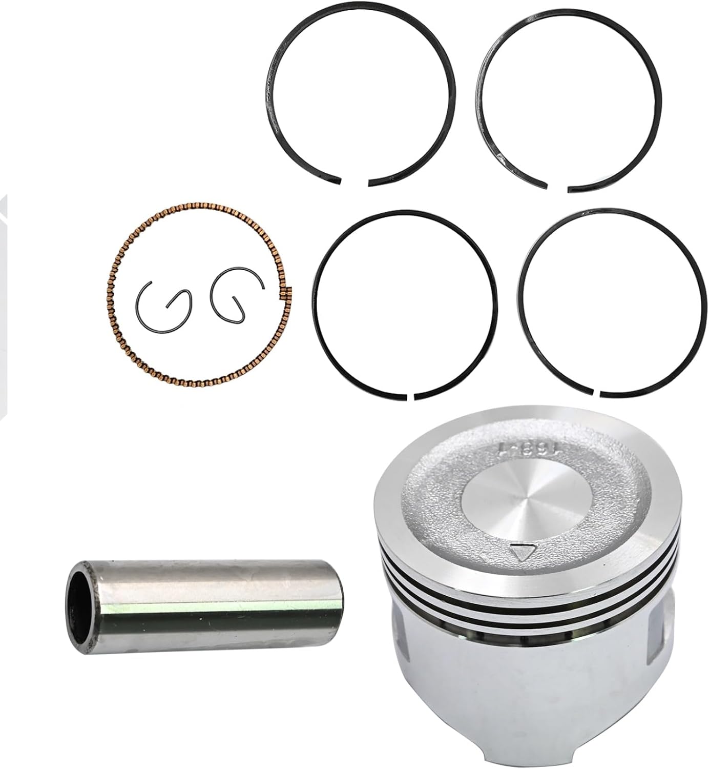 Priprilod Piston & Piston Ring Kit 13101-Z4M-801 13010-Z4M-801 Compatible with Honda GX160 Engine WB30 WH20 WT20, Standard Size Top End Rebuild with Piston Rings Wrist Pin Clips