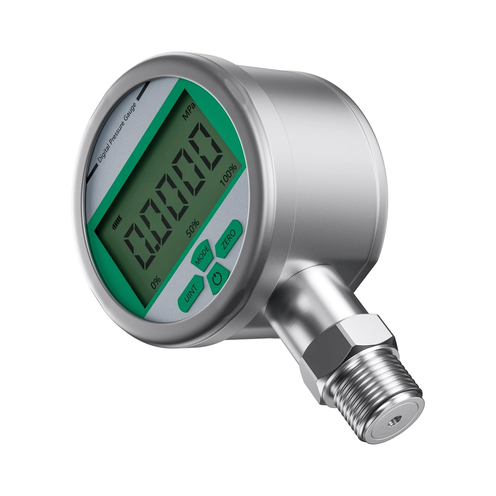 Manómetro Digital de presión de 400 Bar y 600 Bar for Aire, líquido, Combustible, Aceite y Agua.(0.2G 80mm NPT1-4,-1-0 Bar)