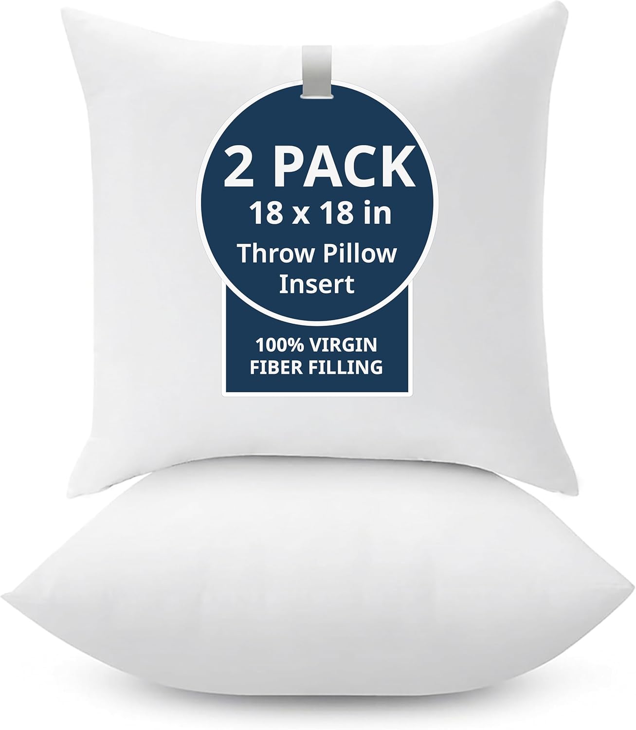 Lane Linen 18x18 Throw Pillow Inserts Pack of 2 White Down Alternative for Couch Bed Decorative Covers