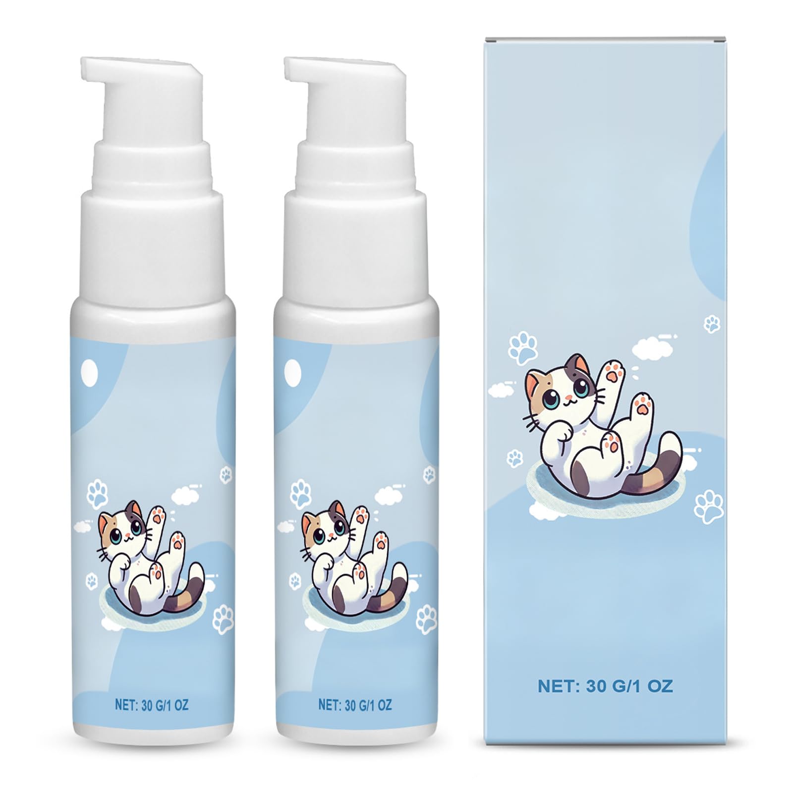 Avvchuy 2 Pcs Cat Acne Cleansing Lotion with Acne Cleansing Brush for Keeps Cat'S Chin Clean