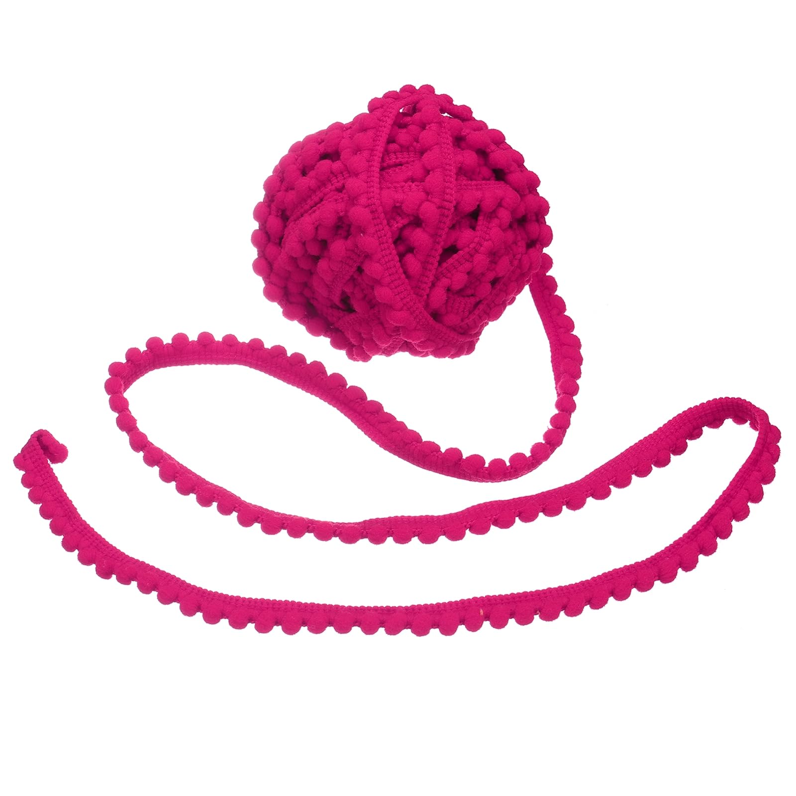 Ruban à pompons pour couture galon à franges rose rouge de 9,1 m DIY