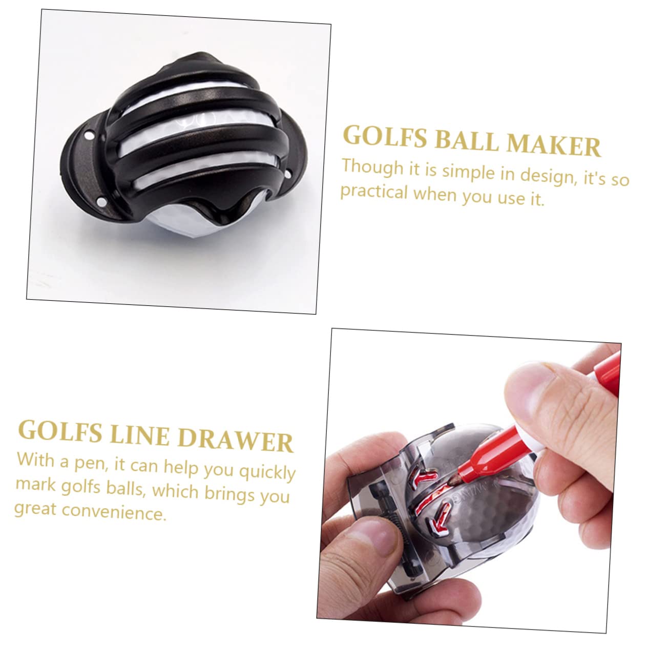 Toddmomy Golf Übungswerkzeug Golf Markierungsstift Golf Marker Golf Linienmarker Zeichenwerkzeug Golf Ausrichtungswerkzeug Golf Zeichenlinienwerkzeug Linienzeichnungsmarker Golf