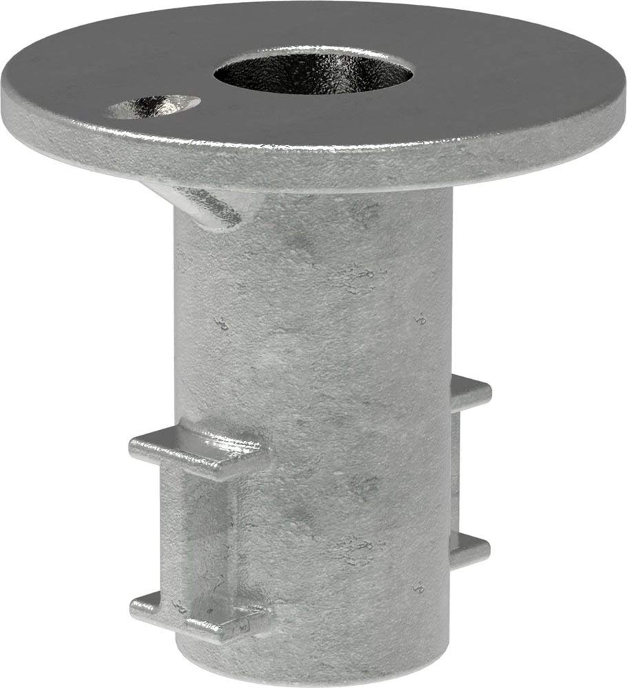 Fenau | Vaina de anclaje al suelo, Ø 33,7 mm, empalme para suelo, de fundición maleable, galvanizada en caliente, incl. tornillos