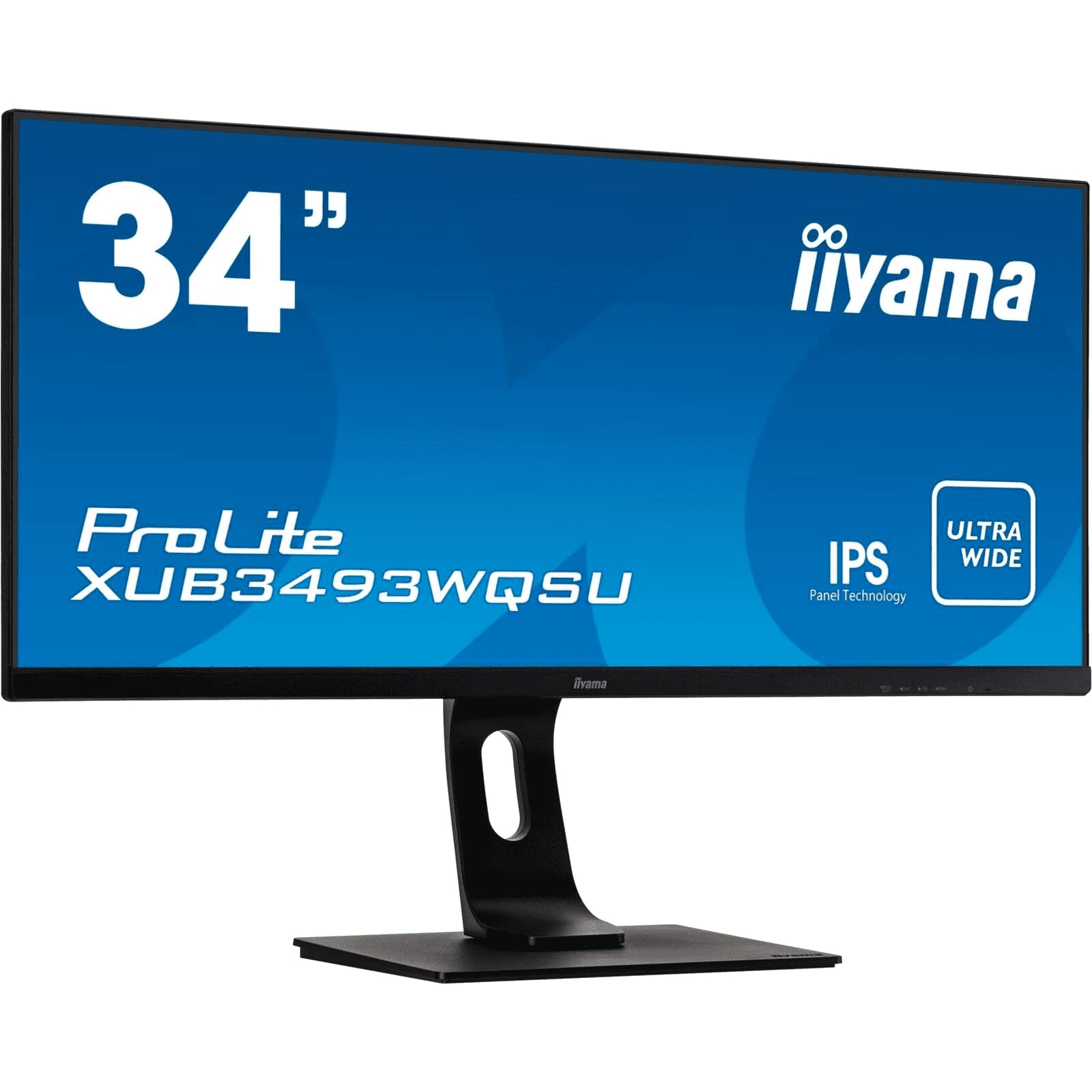 iiyama Ecran 34'' Prolite UW QHD, IPS, 3440x1440 (21:9), 13cm Pied réglable en Hauteur, 400cdm², >5mln:1 ACR, Haut-parleurs, 2xH