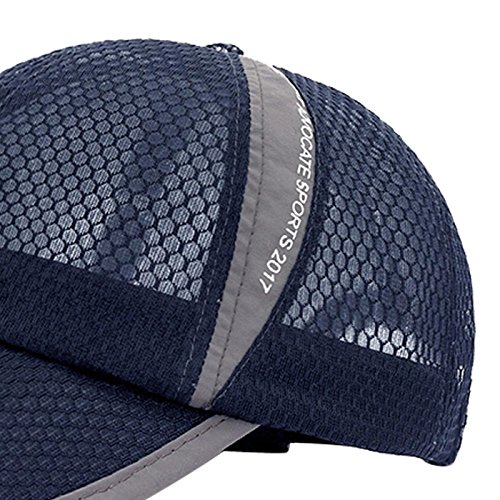 Panegy Mesh Outdoor Sporting Caps Soft Durable Sunhats Summer Beach Board Hats for Baseball Tennis Mountaining Climbing Navy Blue
