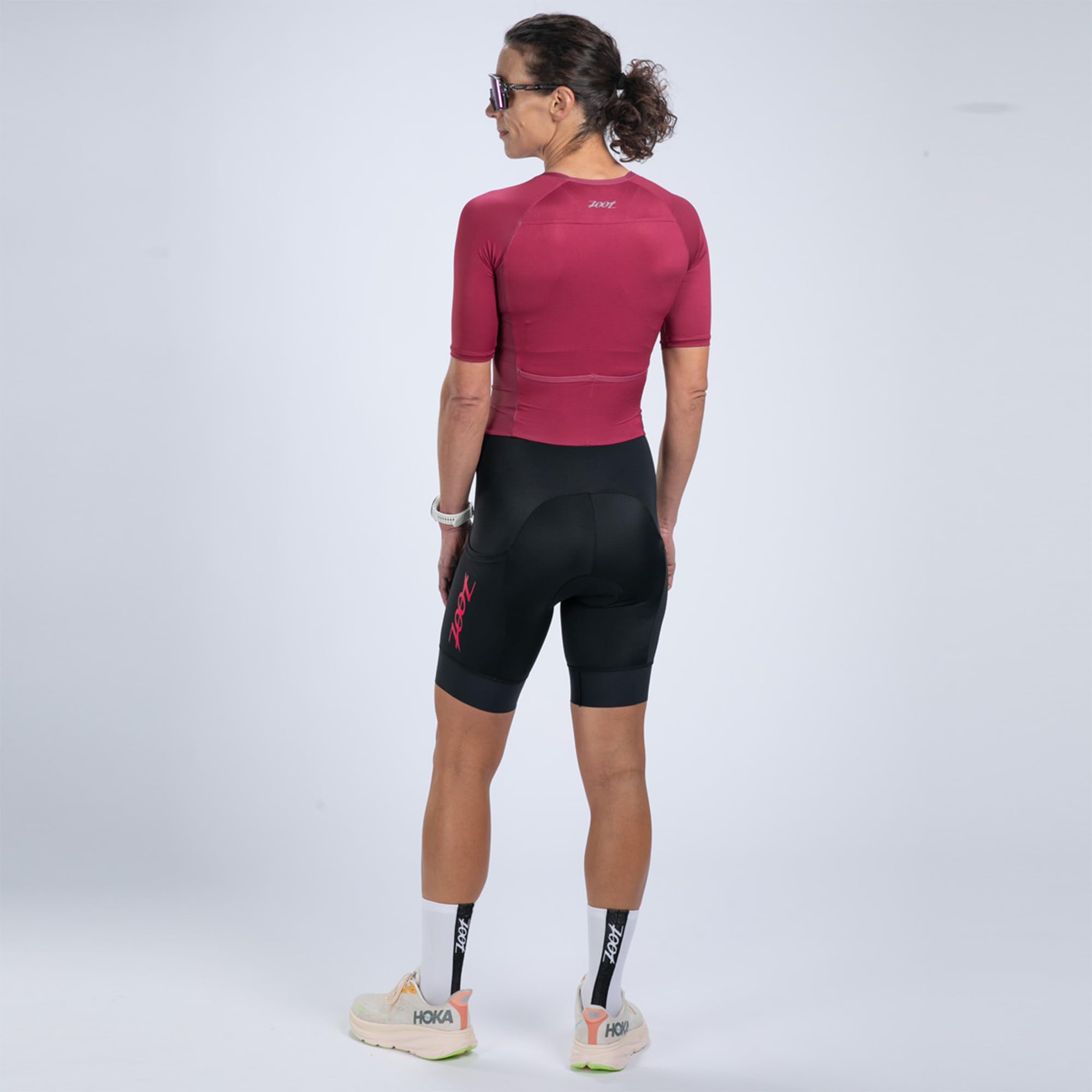 Zoot Damen Core Tri Aero FZ Racesuit kurzärmelig Triathlon-Anzug Plüsch-Chamois Race Day Storage