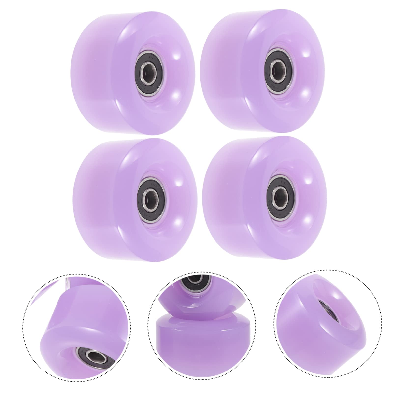 GALPADA 4Pcs Double Row Roller Skate Wheels PU Material for Skating Maximize Efficiency Reduce Friction Jelly with Bearings