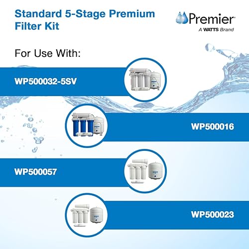 Miniatura 3 de Watts Premier Kit de filtración de bloque de carbono premium de 5 etapas y 6 etapas estándar bianual para sistema de ósmosis inversa, filtro de