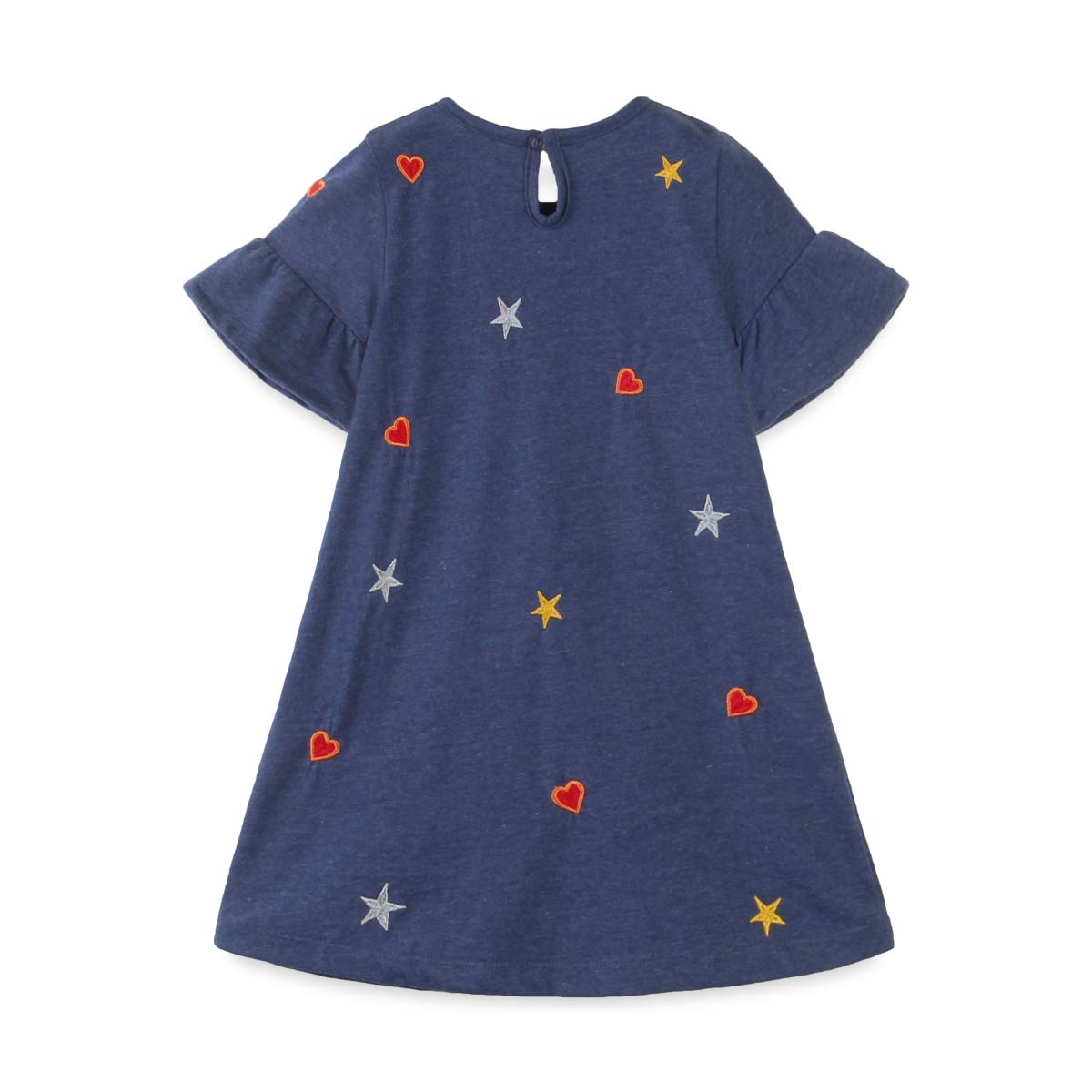 Vestito da bambina a maniche corte, ricamato, casual, estivo, in cotone, 2-7T