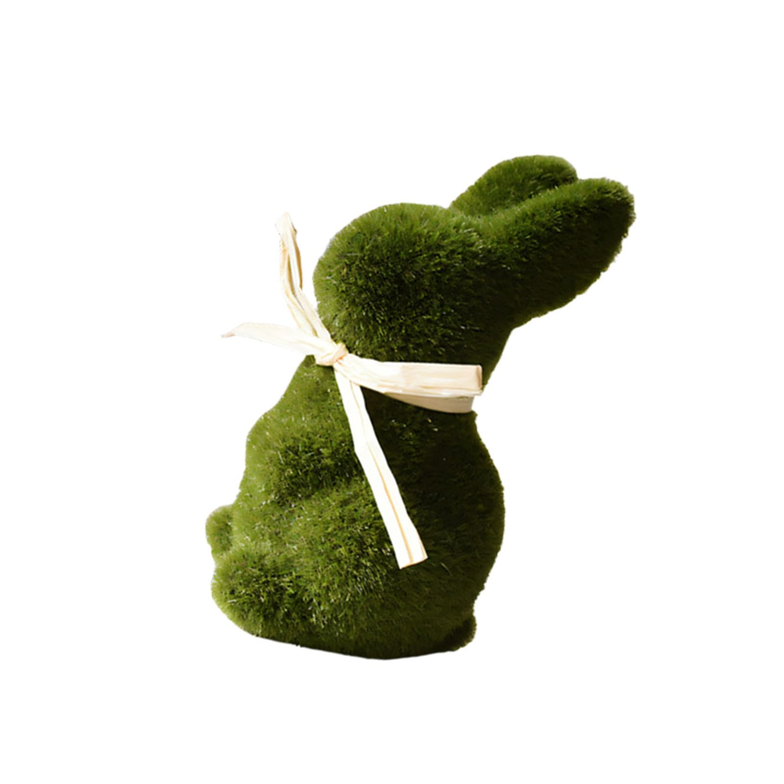 alloneslife Faux Moss Rabbits Figure Realistic Short Pile Furs Decorative Ornament Perfect for Easter Decorations Faux Mosses Conies Ornament