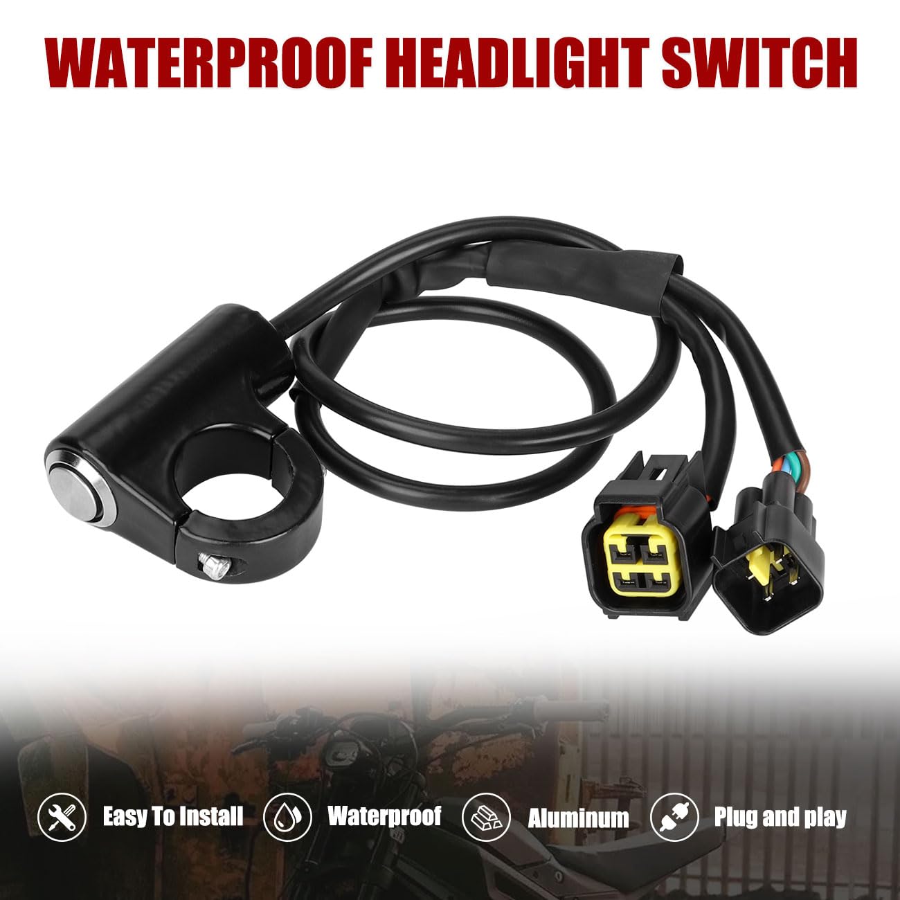 Switch for Talaria 12V Headlight Kill Switch with Blue LED Plug and Play Aluminum Water-Resistant for Talaria Sting MX3 R MX4 MX5 Electric Dirt Bike