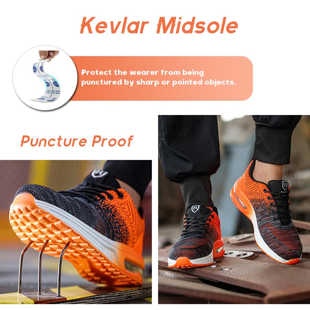 Scarpe Antinfortunistiche Uomo Donna Leggere e Comode Scarpe da Lavoro con Punta in Acciaio Sportive Scarpe da Cantiere Antiscivolo Traspiranti