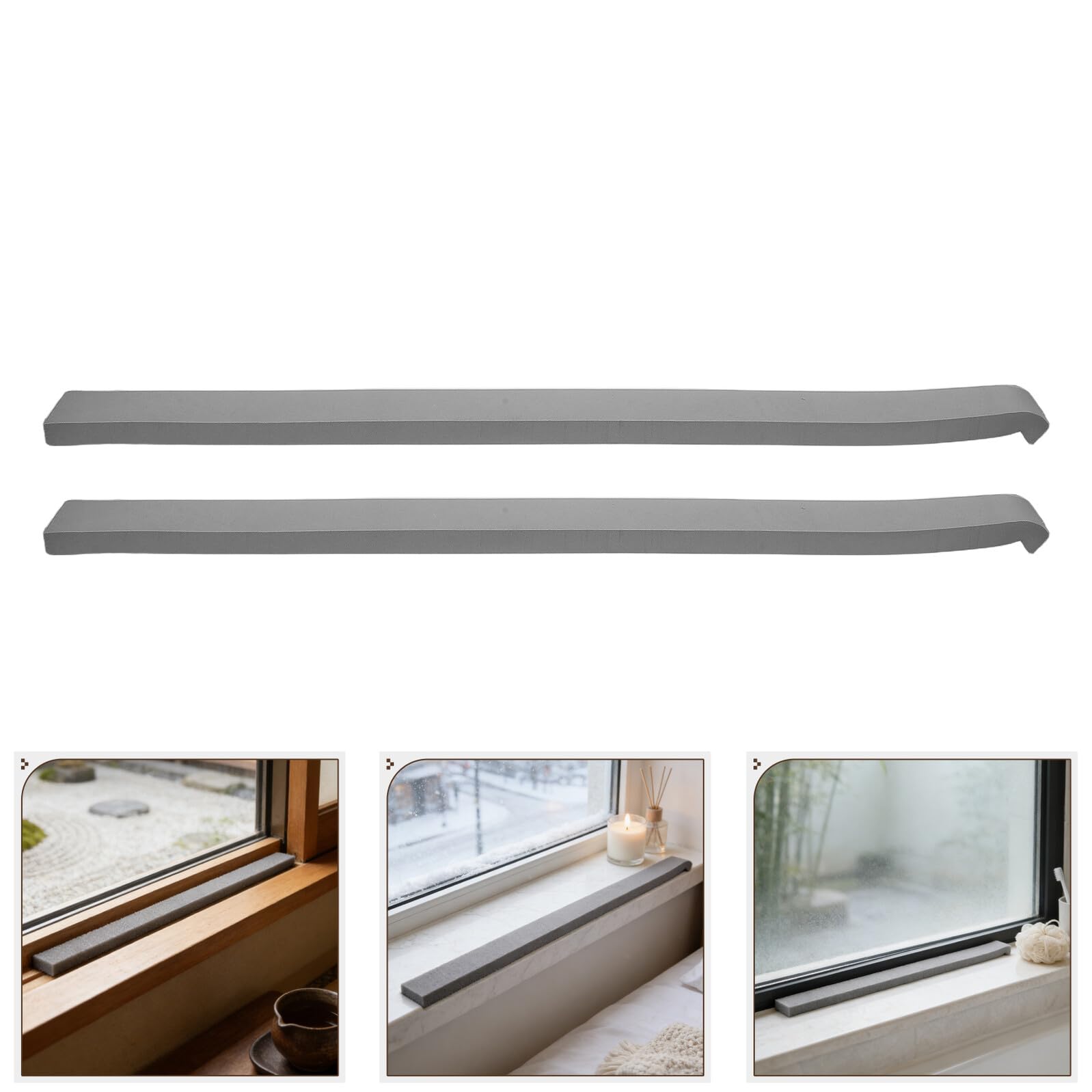 Levemolo Striscia Assorbente Pva 2 Pezzi 60X4X2 CM, Tampone Assorbente per Umidità e Acqua, Barriera Flessibile per Davanzali Finestre di Cucina e Casa