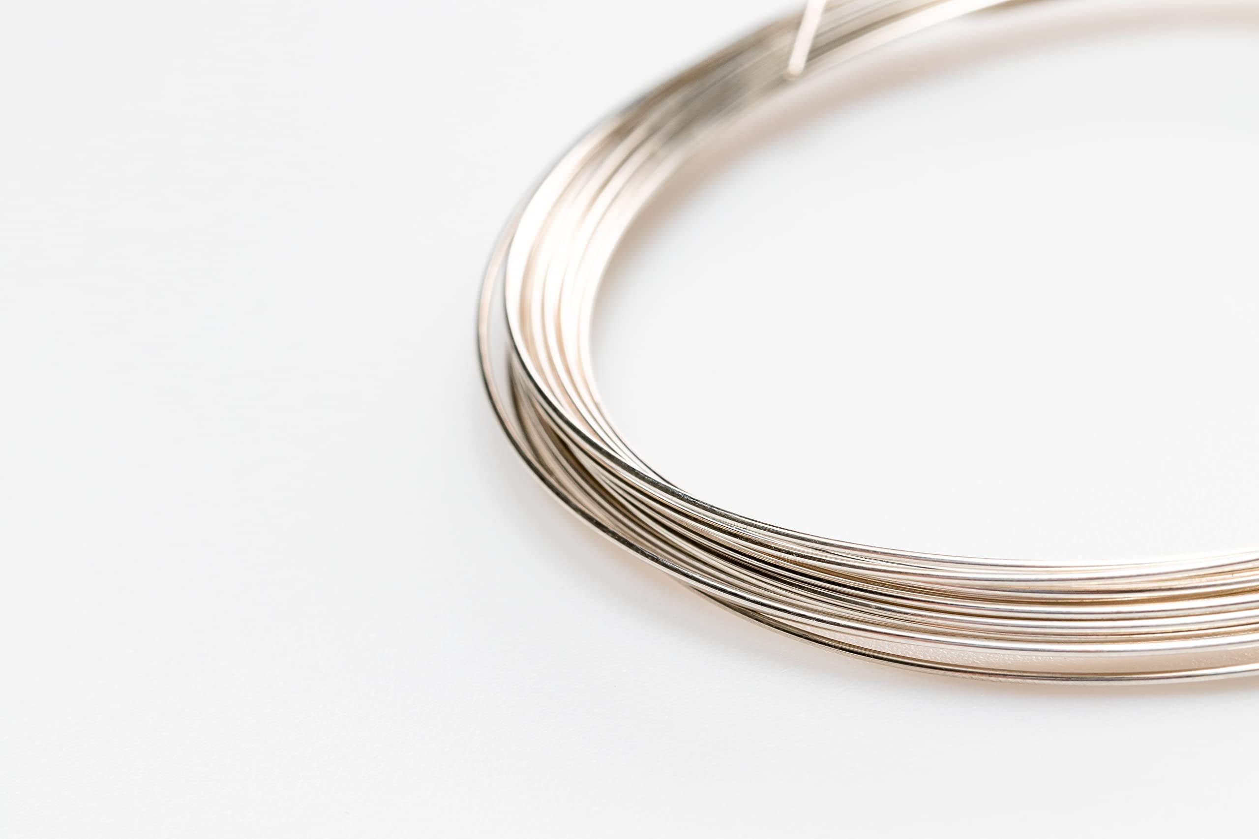 CRAFT WIRE 925er-Sterlingsilberdraht, halbhart, rund, hergestellt in den USA, (4,5 m, 24 Gauge)