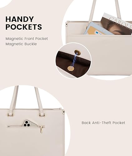 Miniatura 6 de LOVEVOOK Bolsa para laptop para mujer, 15.6 pulgadas, bolsa de mano para laptop 2 en 1, bolsa de trabajo profesional, maletín de negocios con bolso