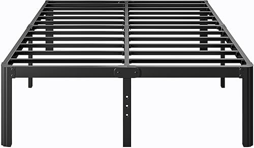 Miniatura 8 de Marco de cama Full Size de 18 pulgadas de alto, no necesita somier, marco de cama de metal con plataforma Full Size, sin ruido, fácil montaje,