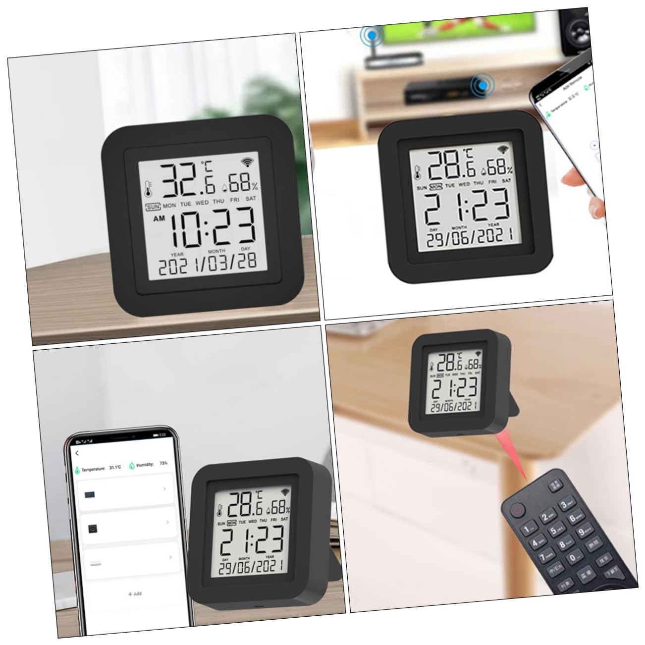 Hemobllo Misuratore di Umidità Digitale per Uso Domestico Termometro Elettrico Display Ampio Strumento per Casa Ufficio Serra e Laboratorio Realizzato Materiali Sicuri e Affidabili