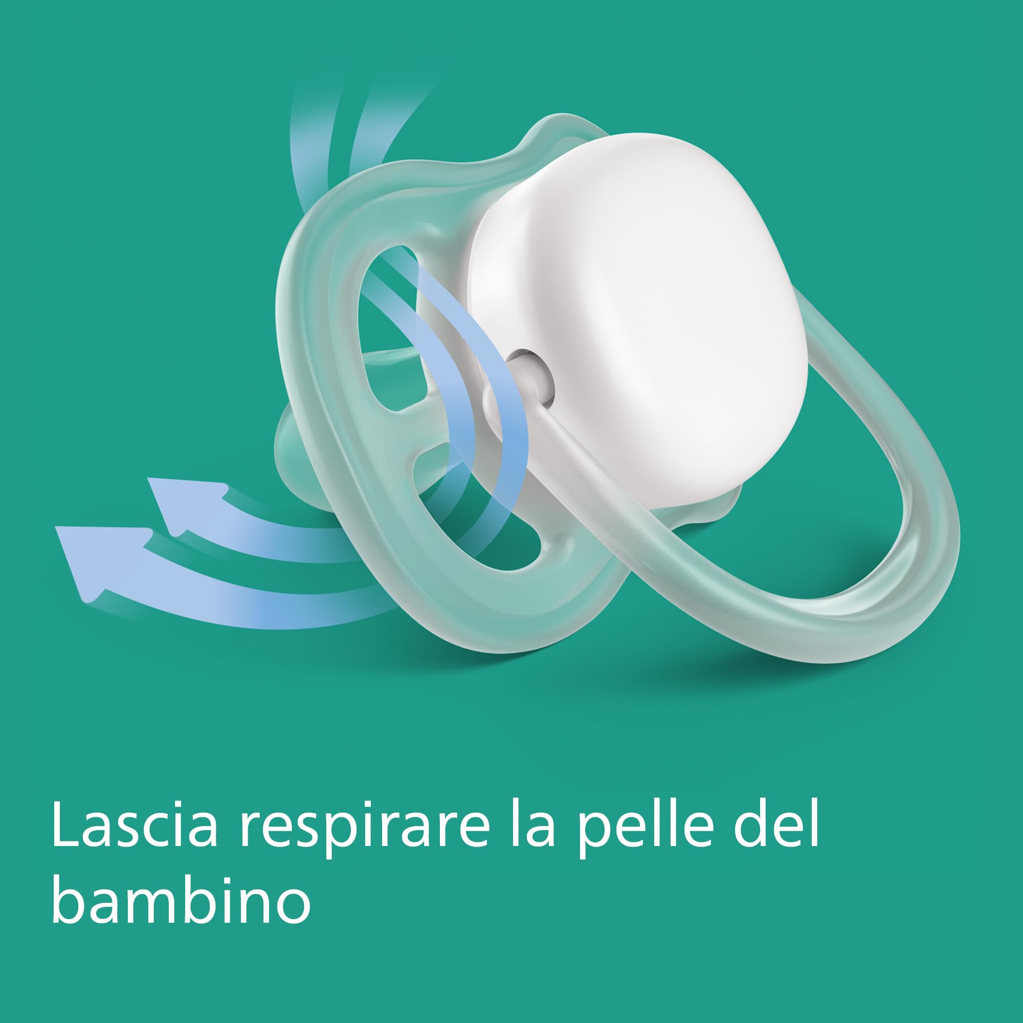 Ciuccio Philips Avent ultra air - 2 ciucci leggeri e traspiranti per bambini di età compresa tra 6 e 18 mesi, senza BPA, con custodia da trasporto per sterilizzatore (modello SCF085/61)