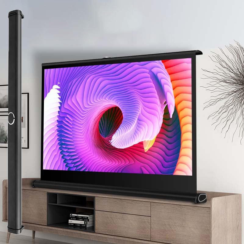 Pantalla de proyector retráctil portátil 50" 16:9 miniatura 1