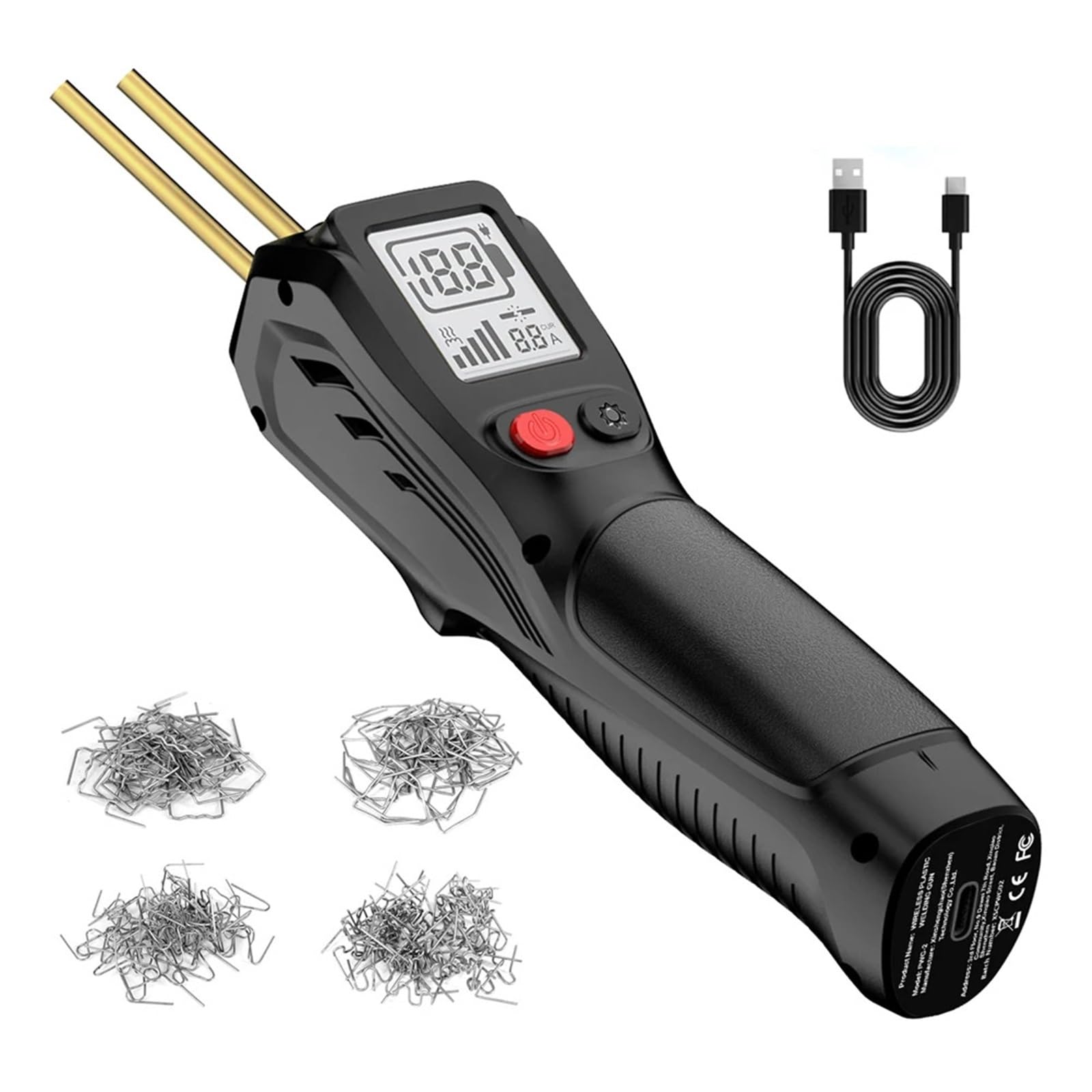 Kit per saldatura di plastica con saldatrice per pistola per saldatore in da 200 punti caldi(Black)