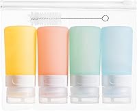 Vista 1 de Botellas exprimibles de condimentos para salsas, mini recipiente de silicona para aderezo de ensalada de 2 onzas para llevar con bolsa de sándwich