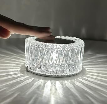 Crystal Lamp, Crystal Stand Touch Rose Crystal Light Bedroom Living USB Diamond Stand B