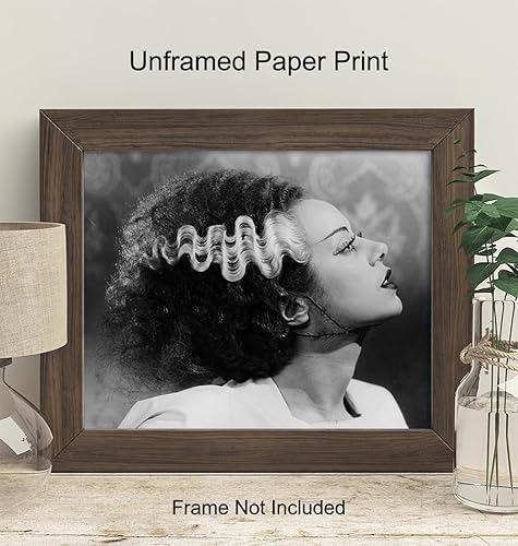 Miniatura 3 de Divertida decoración de pared de baño para mujer de 11 x 14 pulgadas, impresión artística de la novia de Frankenstein, decoraciones retro para baño,