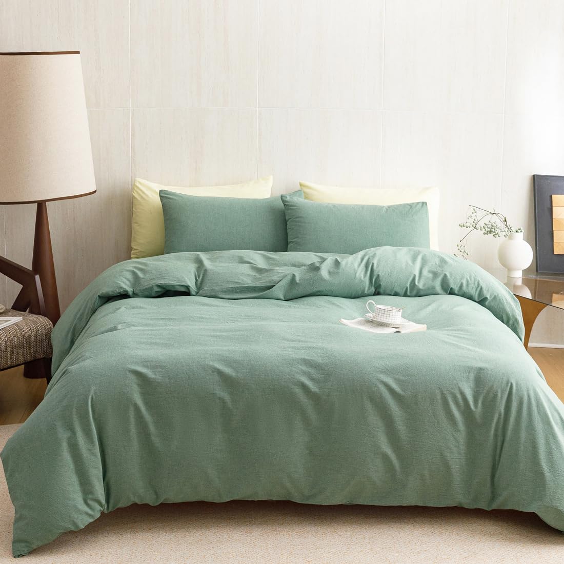 Washed Cotton Comforter Set - Twin 3Pcs -13 Washed Cotton Comforter Set - Twin 3Pcs -13