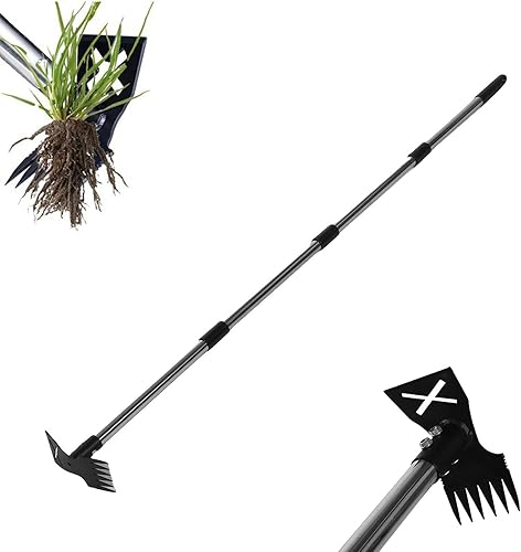 Miniatura 7 de ASHATA Weed Puller, 1.5m Long Handle Weed Remover Tool, Dandelion Removal Tool, Manual Weeder Remover Tool 2 in 1 and 6 Claws, Stand Up Garden Weed