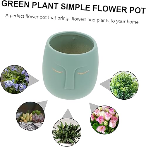 Miniatura 2 de GANAZONO 2pcs Abstract Figure Flowerpot Funny Flower Pots Planter Pot Bonsai Planter Ceramic Flower Pot Statue Face Vase Human Head Vase Female