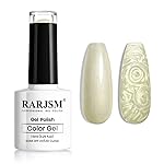 RARJSM Pearl Gel Nail Polish, Glitter Drawing Gelpolish Champagne Shimmer Mermaid Nail Gel Soak Off U V G e l for Salon Home DIY Manicure Use
