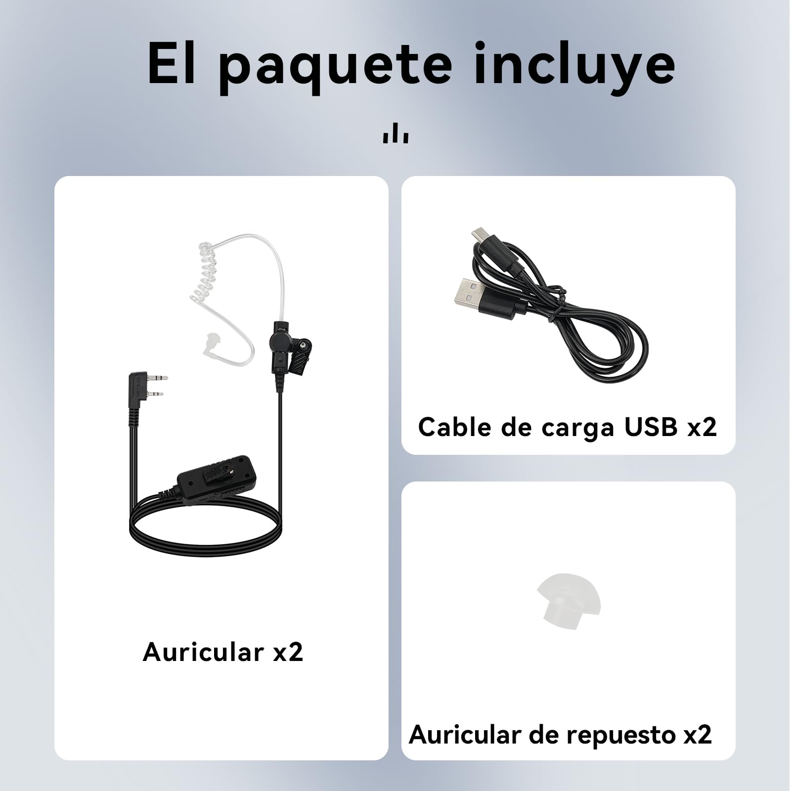 Retevis Cancelación Activa De Ruido Walkie Talkie Auricular, Auriculares con Chip De Reducción de Ruido,Pinganillo Walkie Talkie Compatibles con eSynic RT24 RT27 Radio Auricular(2 Piezas)
