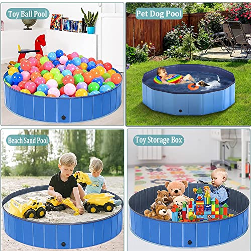 Taeku Foldable Dog Pool – Durable Collapsible Pet Bathing Tub for Pets Dogs and Cats Portable Pet Wading Pool for Indoor Outdoor (Blue 48 x 12in) by Taeku - Image 7