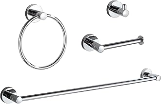 BGL Bathroom Accessory Set Chrome 4 Pieces Bathroom Towel Rack 24 Inches Adjustable Bathroom Hardware Set