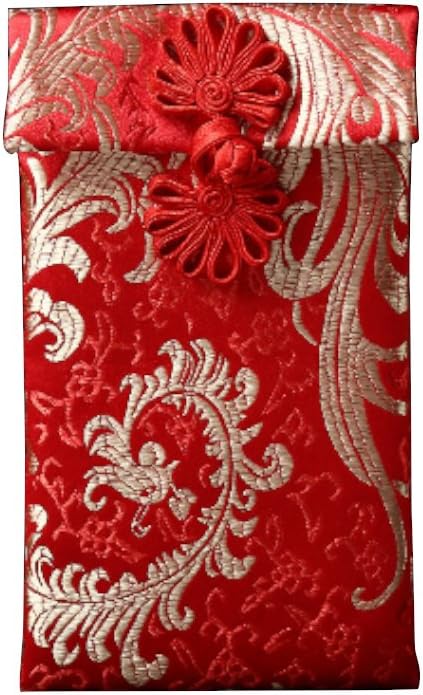 Red Silk Coin Envelopes for New Year, Wedding and Birthday Gift, Jewelry Bag for Storage