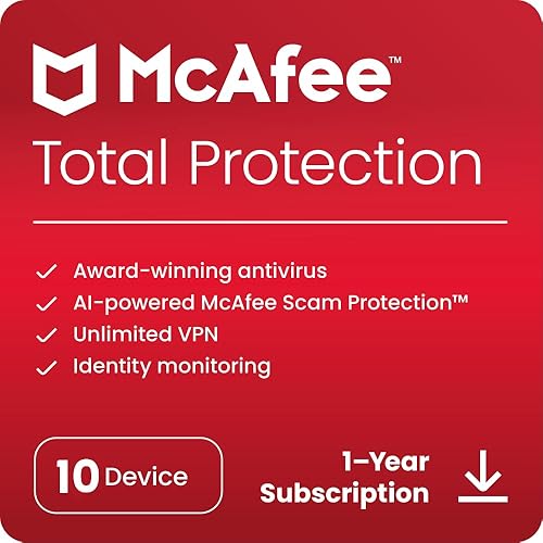 Vista 17 de McAfee Protección total 2022 3 dispositivos Software de seguridad antivirus de Internet VPN, administrador de contraseñas, monitoreo de web
