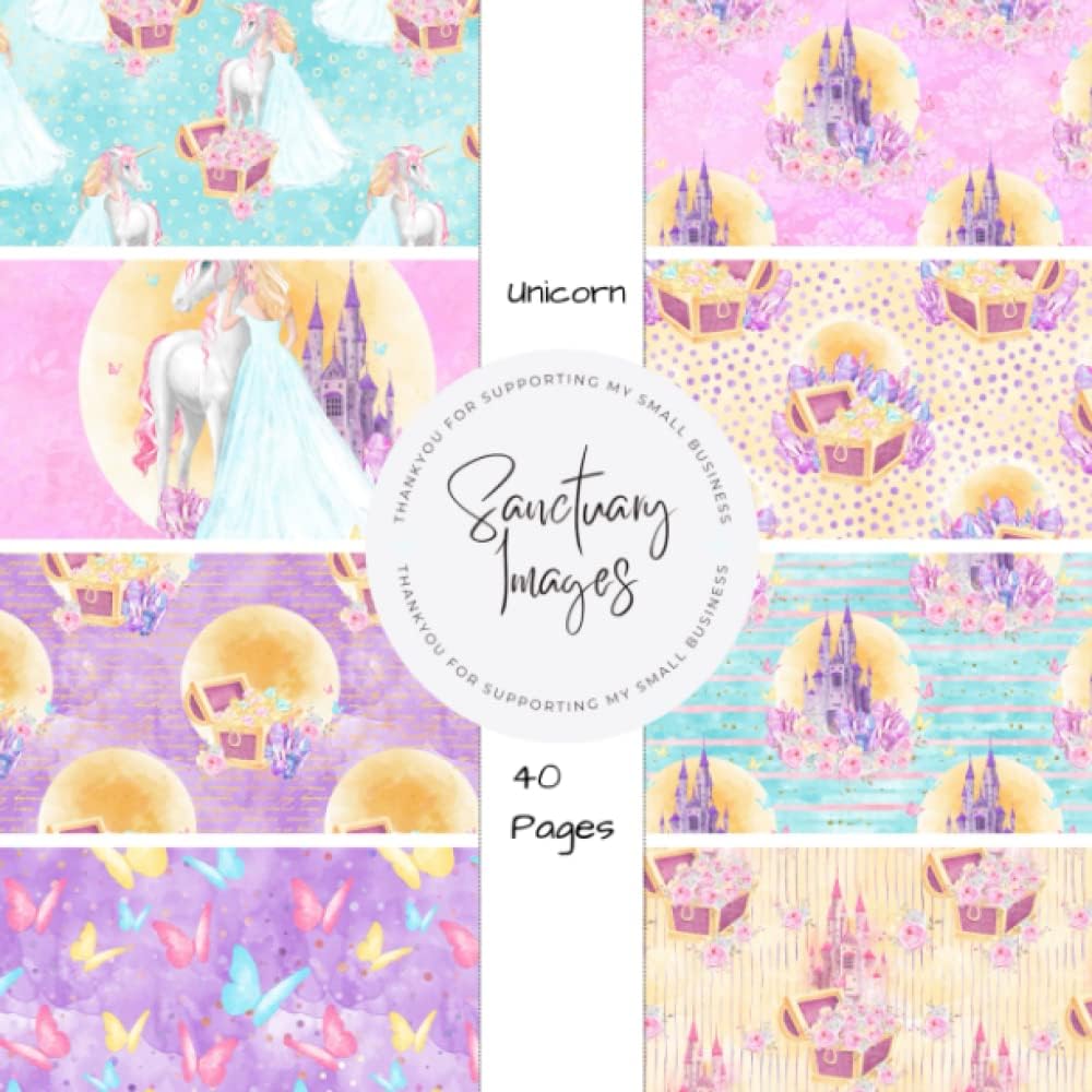 Independently published Unicorn Scrapbooking Paper Pack: Decorative Craft Paper Pad Supplies, Junk Journaling, Scrapbooking, & Crafting Projects - Double Sided 8.5 x 8.5"