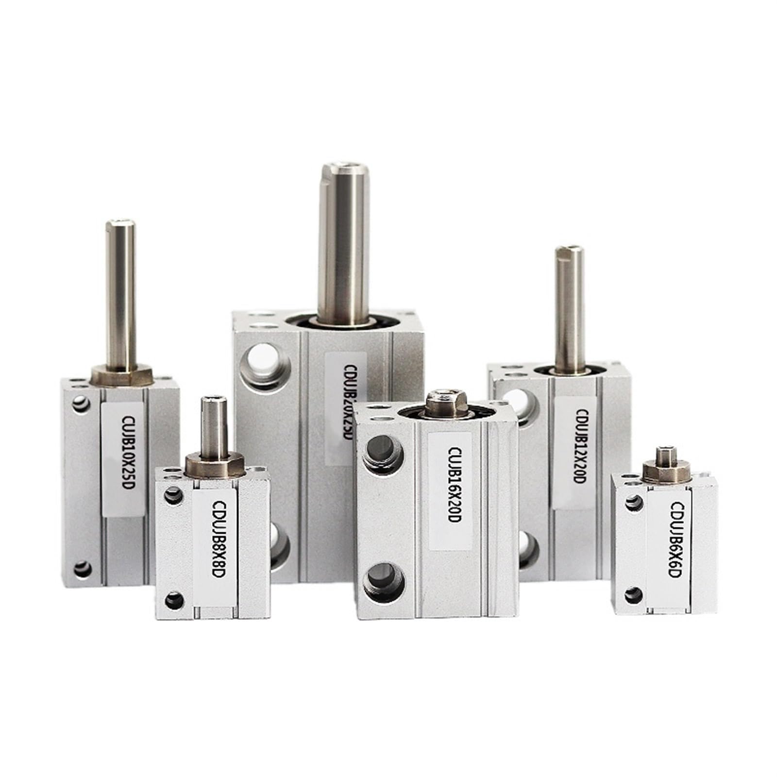 CUJB/CDUJB6/8/10 Kleiner pneumatischer frei installierbarer Zylinder, Bohrung 6 mm, 8 mm, 10 mm, Hub 4/6/8/10/15/20/25/30 mm, 1 Stück(Stroke 25Dmm,Bore 10mm(CDUJB10))